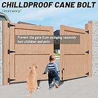 Vista 5 de Barra de caída de puerta con cane resistente de 36" extra gruesa, cierre de suelo de hardware para cercas y puertas de madera, PVC, vinilo, metal