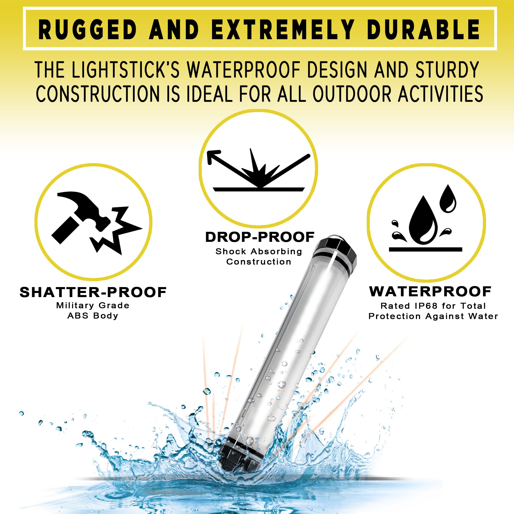 SunJack impermeable Lightstick (TM) – Luz con banco de energía portátil para Camping, Backpacking, y de emergencia Kit de supervivencia