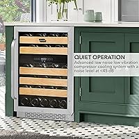Vista 6 de Whynter BWR-462DZ 46-Bottle Dual Temperature Zone Refrigerador de vino integrado, plateado 46 botellas, plateado