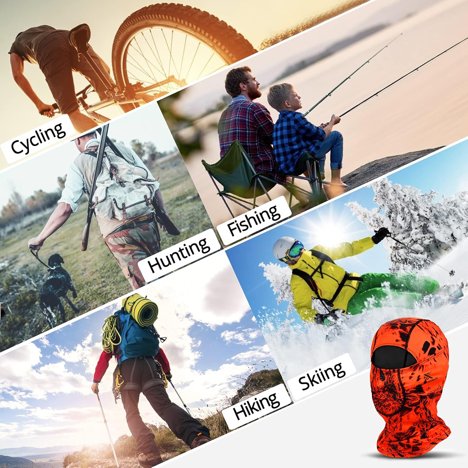 Extremus ChillKap Ski Balaclava Face Mask UV Protection Lightweight Hood Mask Prym1 Blaze : Clothing, Shoes & Jewelry