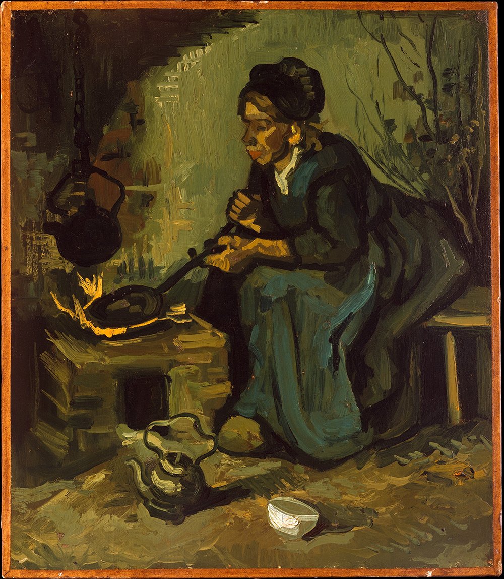 Tableau Van Gogh Peasant Woman décoration salon style rustique grand format mat