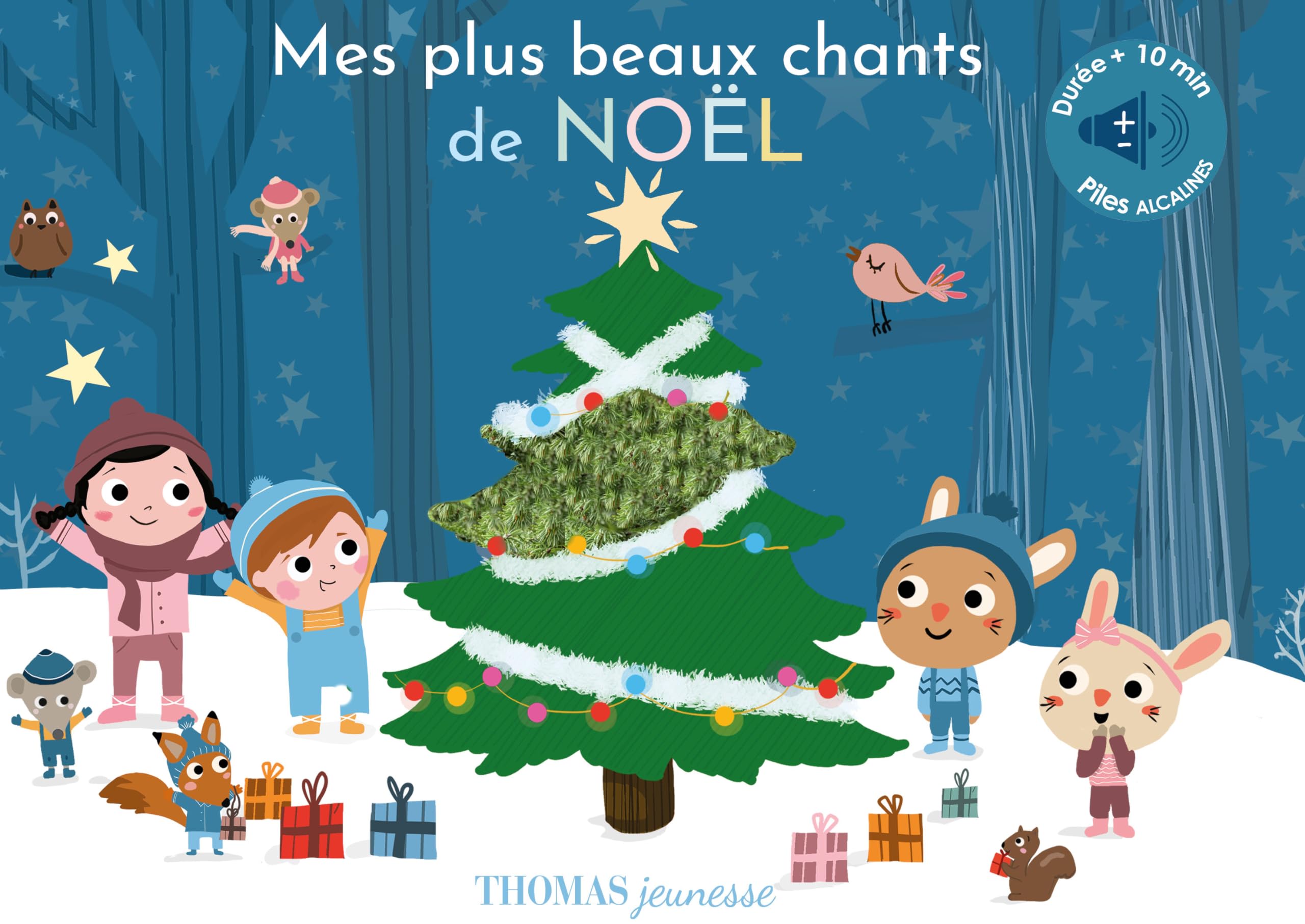 Mes plus beaux chants de Noël: Livre sonore bébé à toucher dès 6 mois avec grandes piles AAA alcalines incluses