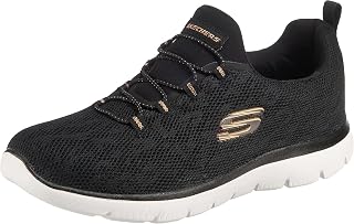 Skechers Summits Leopard Spot Trainers 40 EU Black Mesh Rose Gold Trim