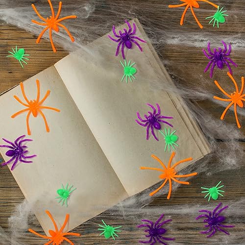 Miniatura 5 de 3 tamaños, 120 arañas de plástico, pequeñas arañas de plástico, arañas falsas, accesorios de broma de terror para decoración del hogar y fiestas, 2