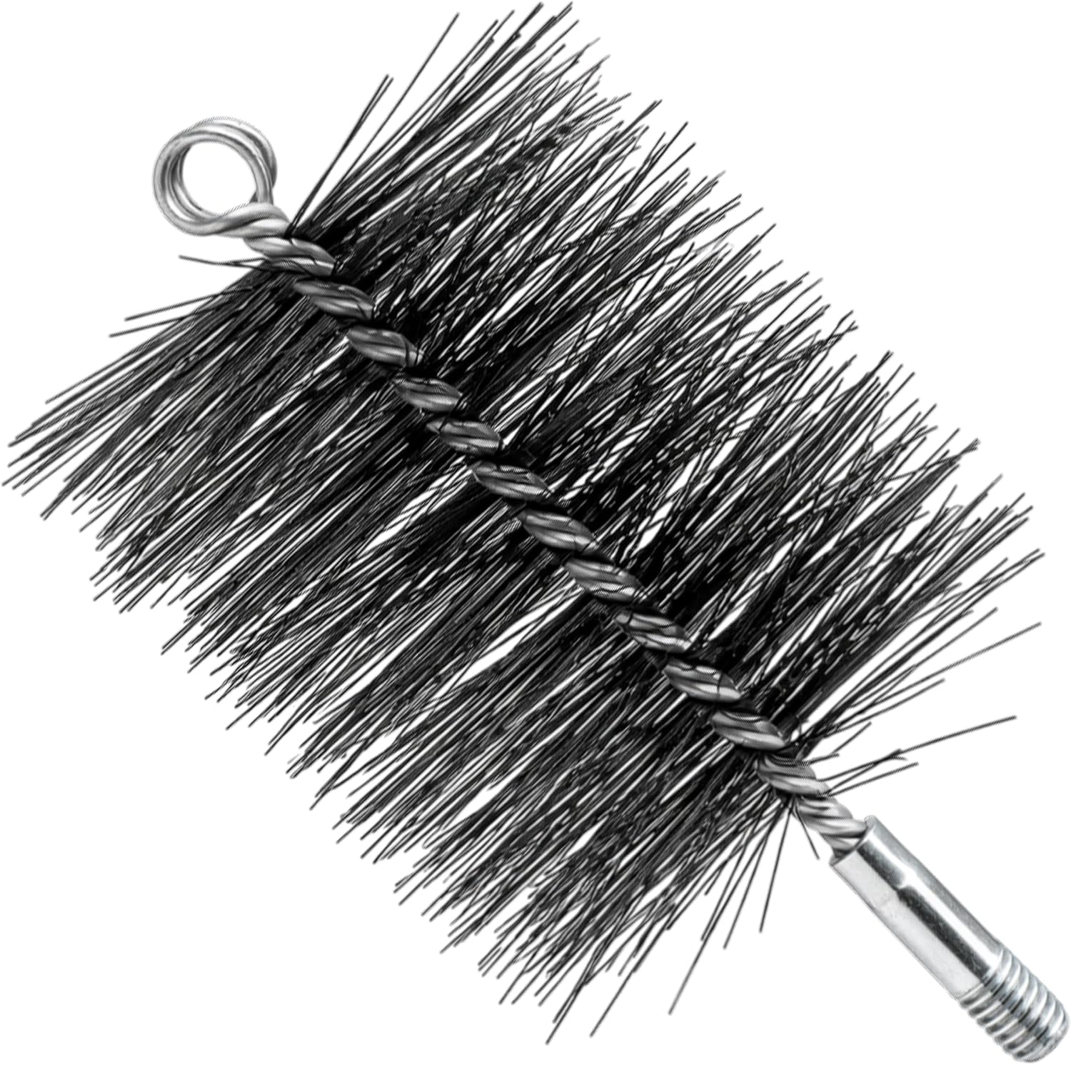 4 Inch Chimney Cleaning Brush Stainless Steel Wire Sweep Kit, Double Spiral Round Flue Pipe Duct Rust Removal Tool, Fireplace Burning Stove Pipes Cleaner Accessories for Dryer Tent Pipe Chimney Boiler