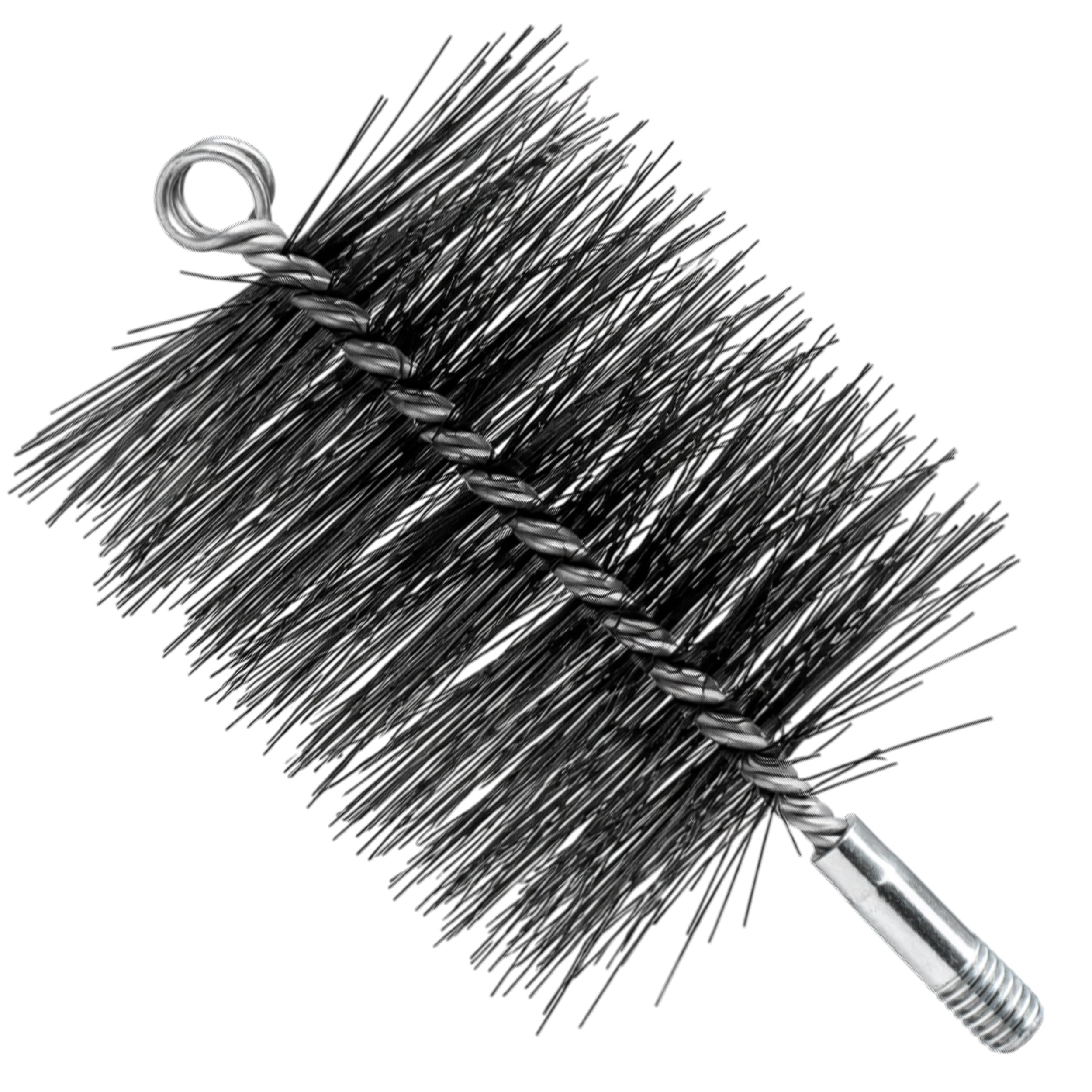 4 Inch Chimney Cleaning Brush Stainless Steel Wire Sweep Kit, Double Spiral Round Flue Pipe Duct Rust Removal Tool, Fireplace Burning Stove Pipes Cleaner Accessories for Dryer Tent Pipe Chimney Boiler
