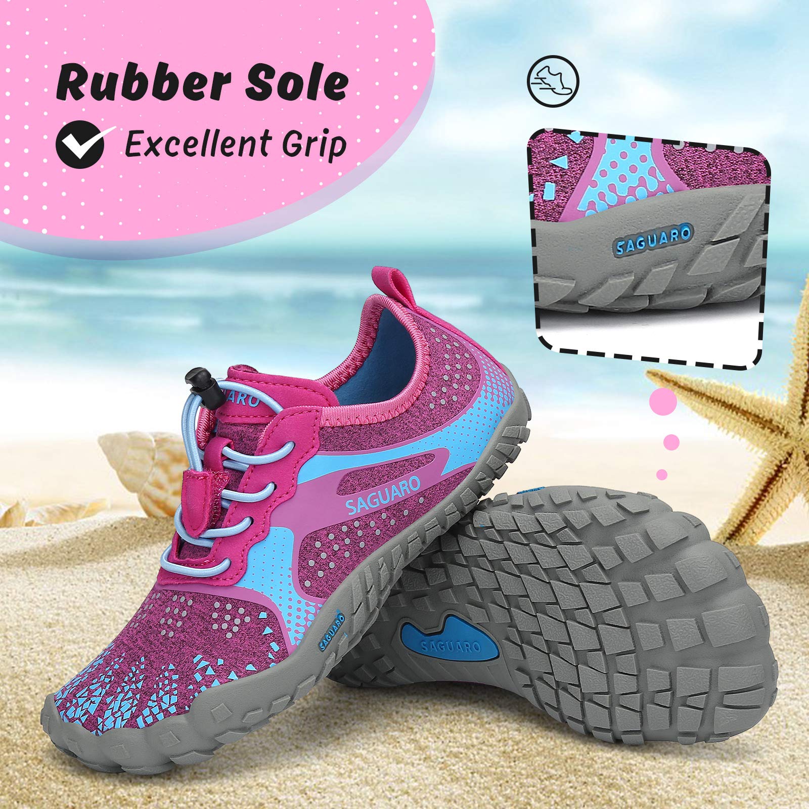 SAGUARO Niños Calzado Descalzos Zapatillas de Trail Niñas Transpirables Minimalistas Zapatillas de Deporte, 24-36 EU — view 6
