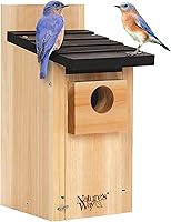Nature's Way CWH3 Cedar Bluebird House - Predator Guard, Ventilation, Easy Clean for Bluebirds & Swallows