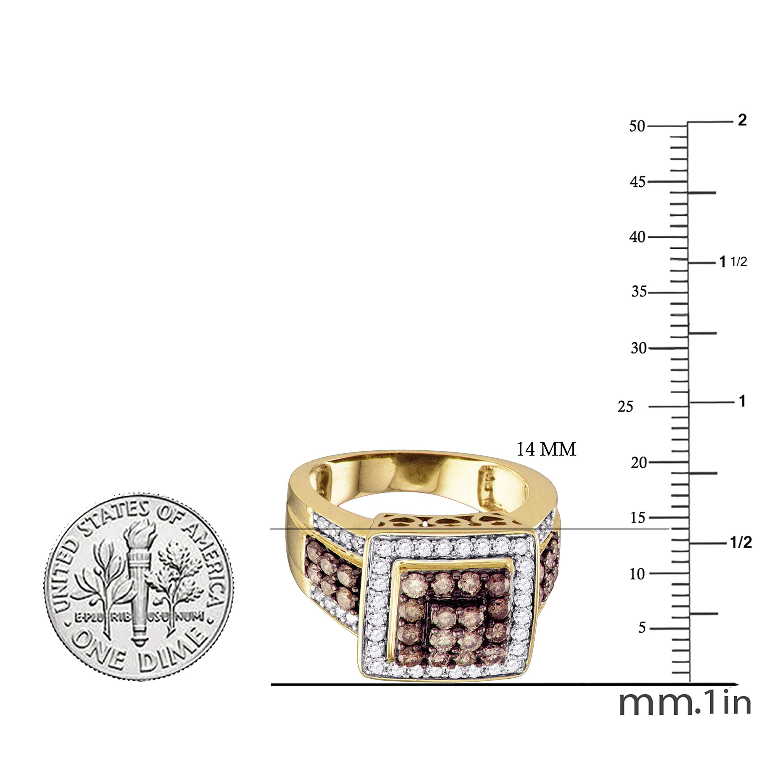 DazzlingRock Collection 10 quilates oro amarillo redonda Brown Diamond