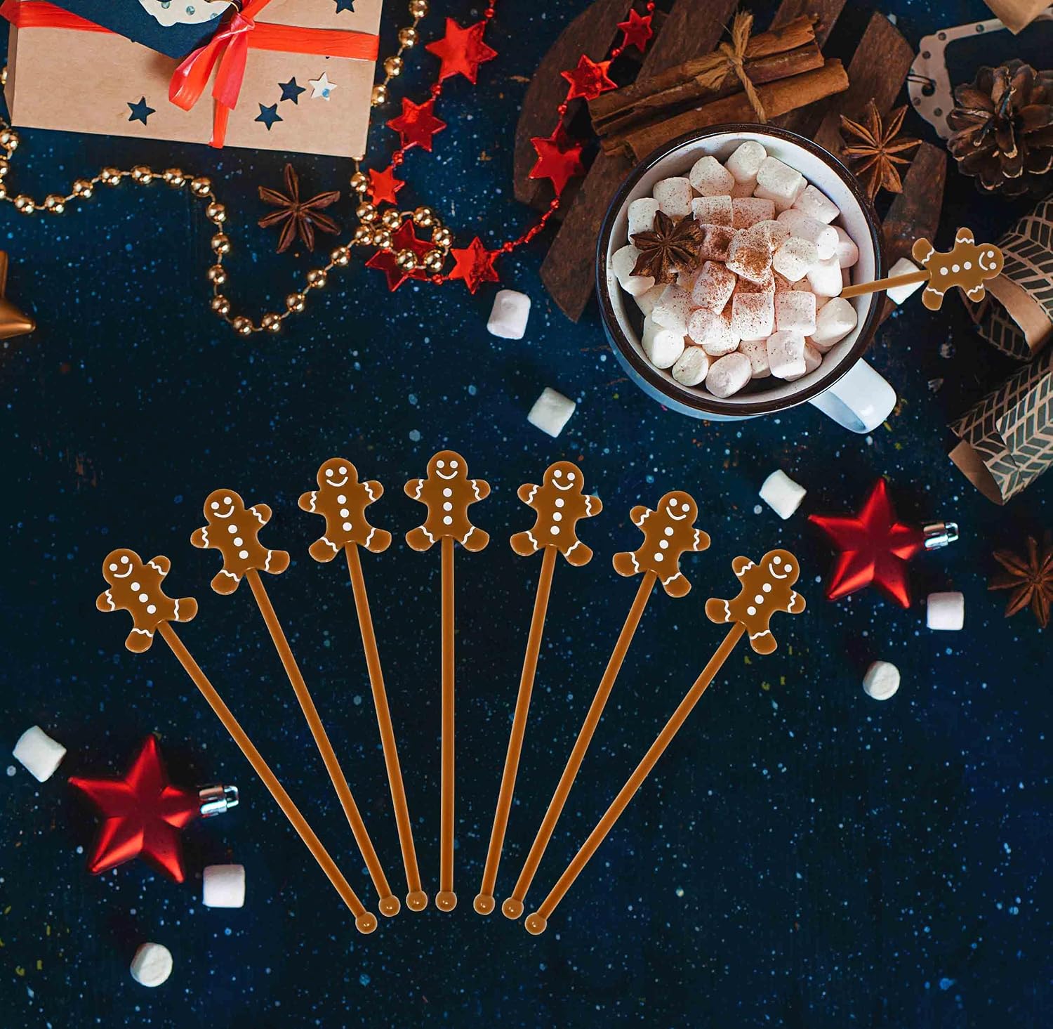 30 Pcs Christmas Drink Stirrers Stir Sticks