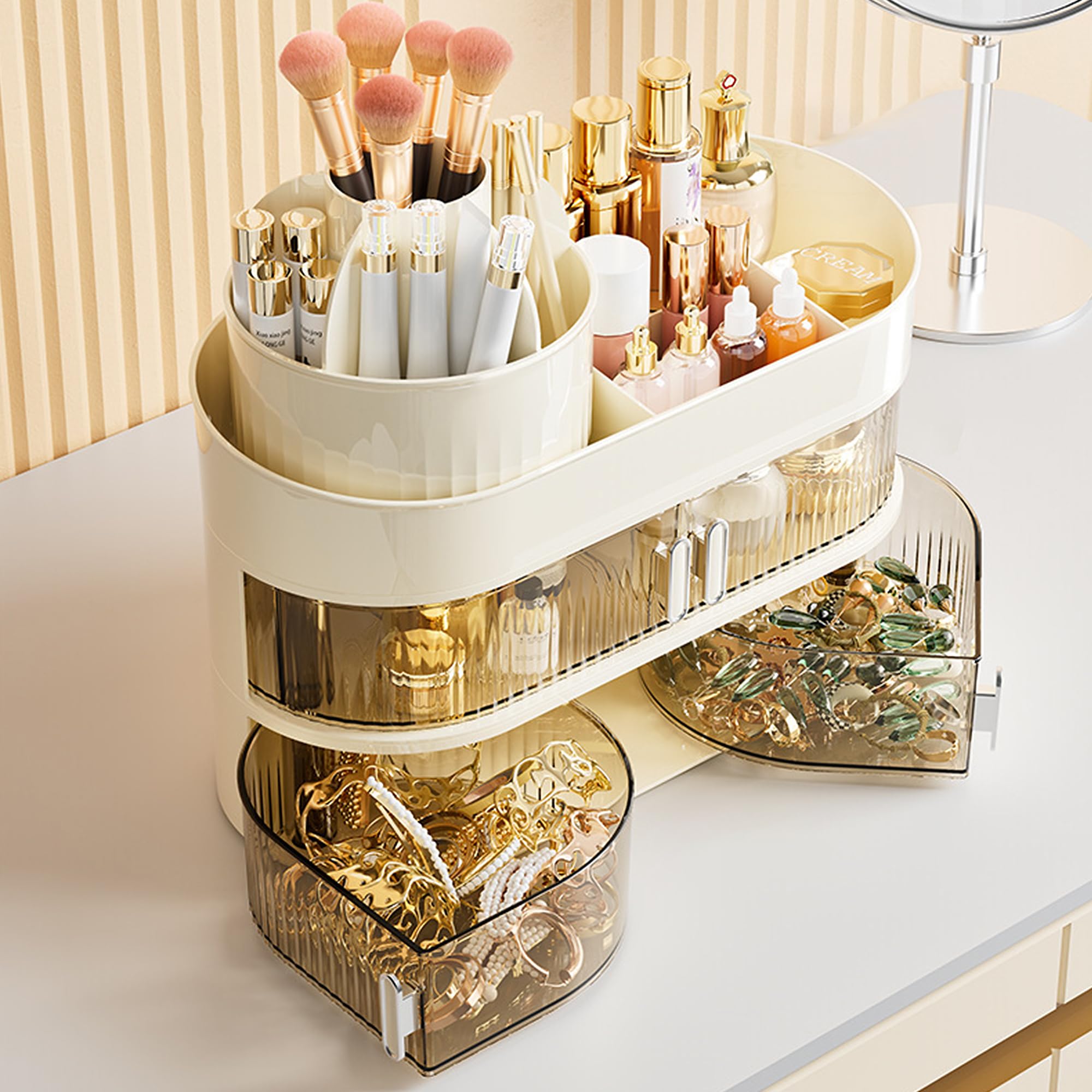 Makeup Organizer Bagno Porta Trucchi Organizer Contenitore Trucchi Portatrucchi Organizzatore per Cosmetici Comò Camera da Letto