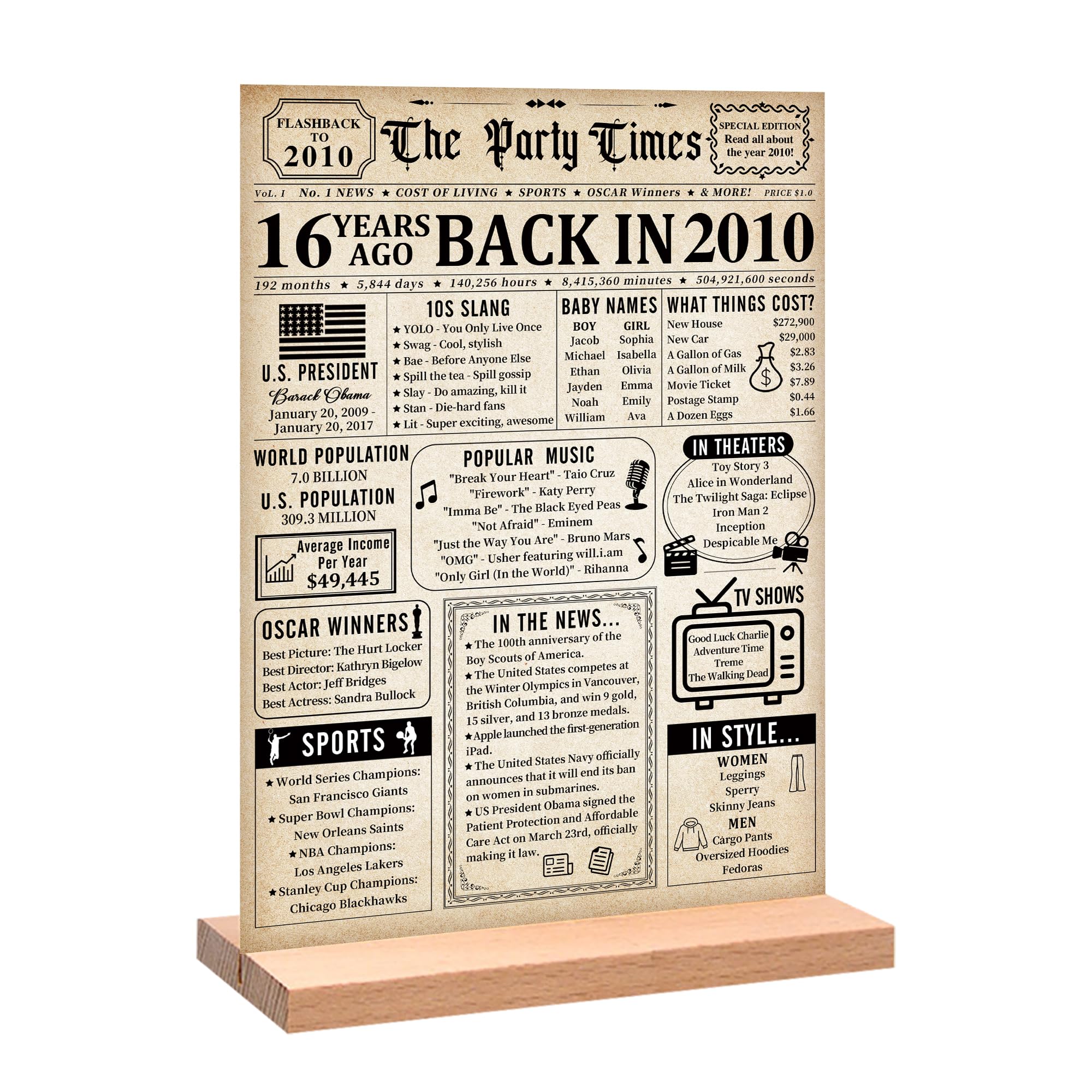 Trgowaul 80th Birthday Decorations Women Men, Vintage Back in 1946 Birthday Poster Acrylic Table Sign with Stand, 80th Anniversary Decor Gifts for Men, Vintage 80 Year Old Party Supplies Decorations — view 10