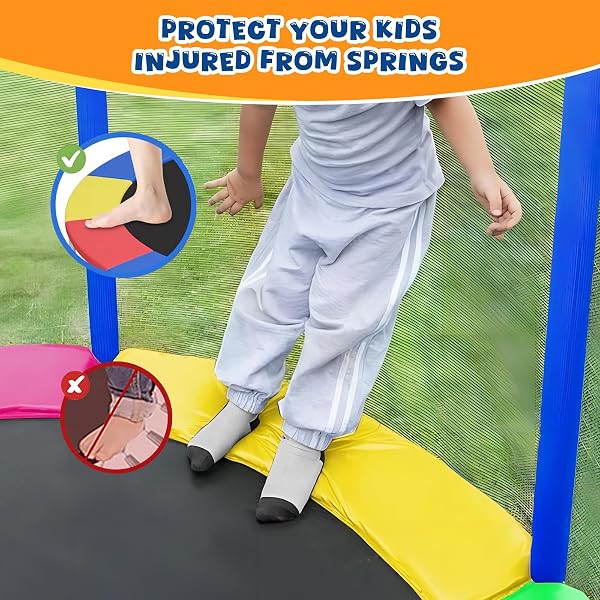 Coussin de Protection de Trampoline, Ø 244 305 366 427 cm, Coussin de SÉcuritÉ de Remplacement, RÉsistant aux Rayons UV Anti-dÉchirure Protection Bordure, Trampoline Couverture Rembourrage Multicolore - 2