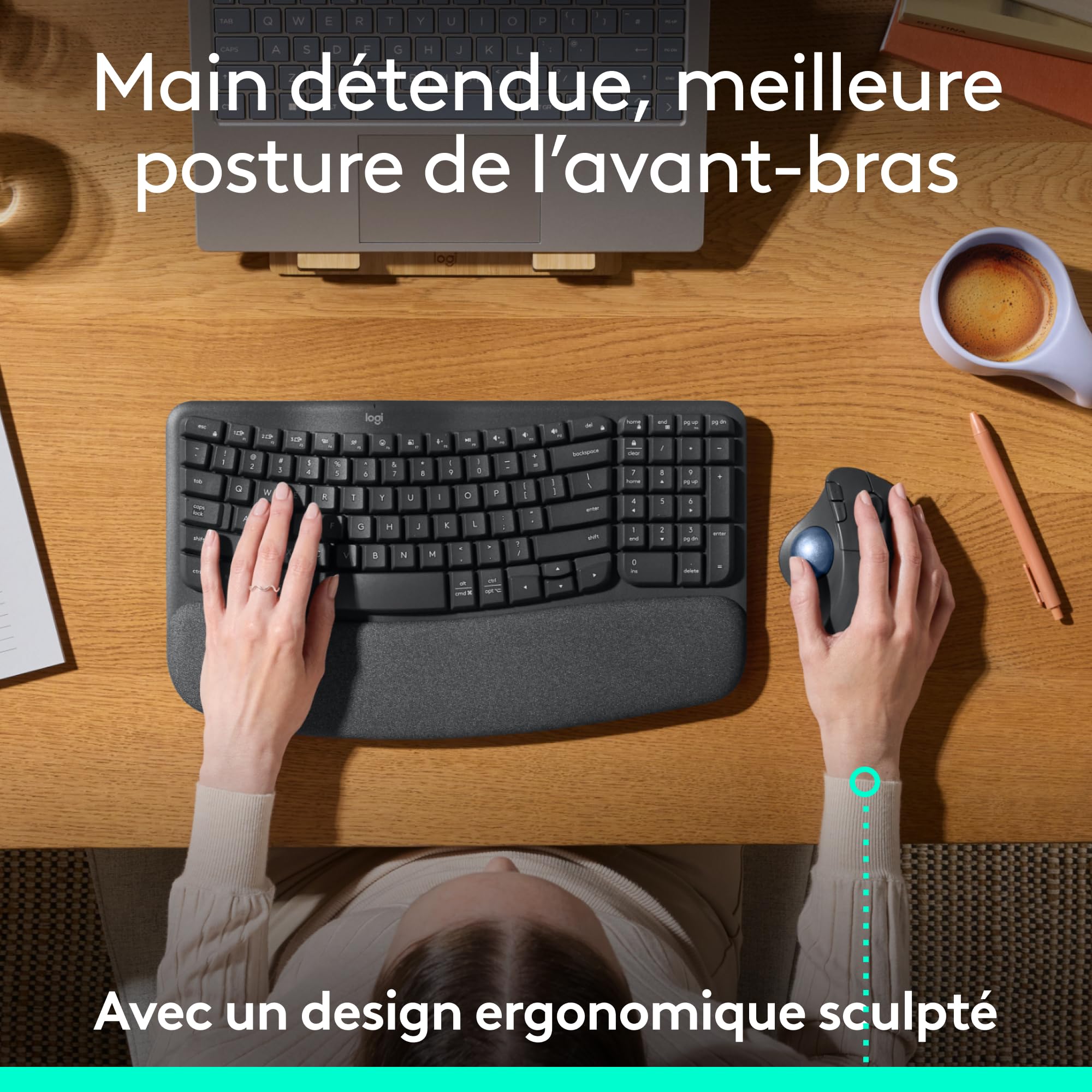 Logitech Ergo M575S Souris trackball sans Fil, Souris Ergonomique sans Fil avec Bluetooth et dongle chiffré, contrôle Confortable par Le Pouce, Suivi précis et Fluide, pour PC/Mac - Graphite