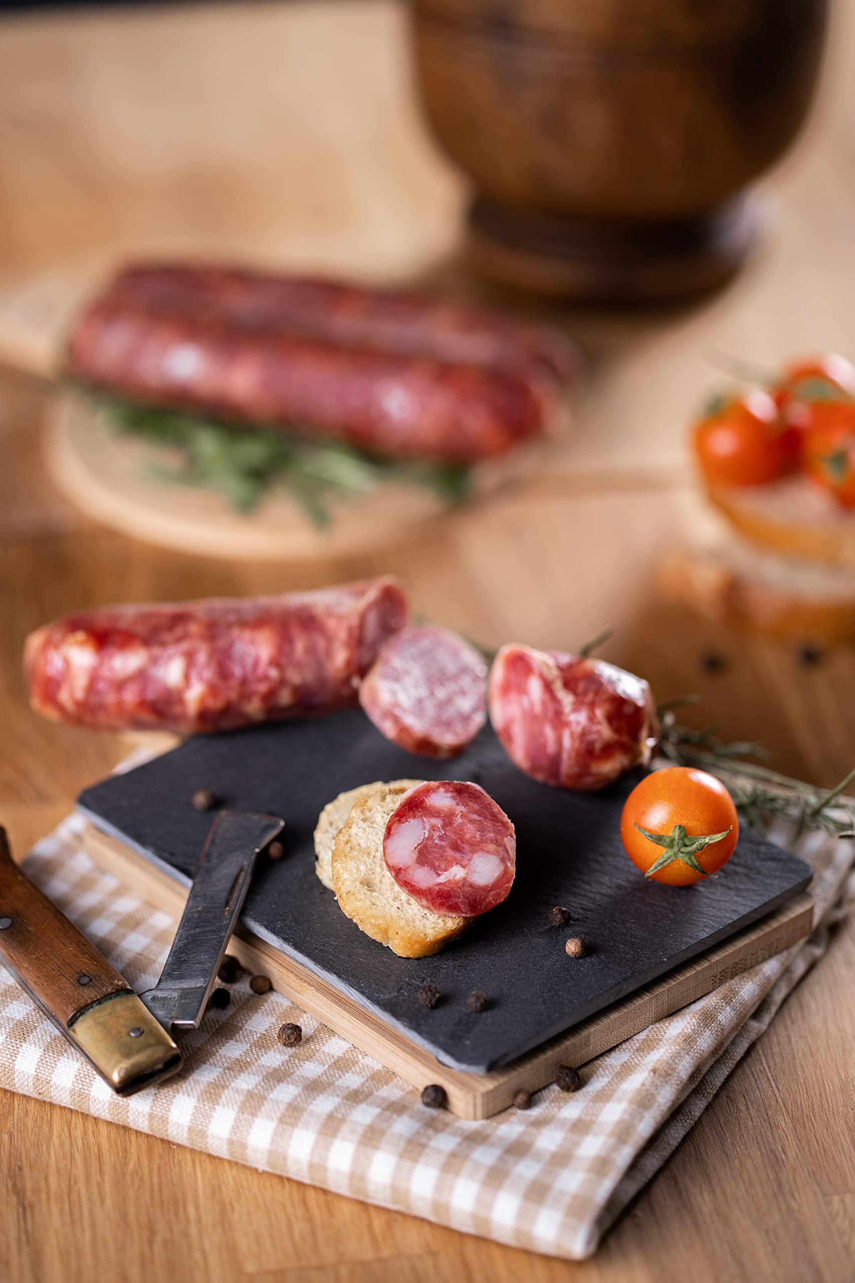 Moretti® Boyau de salami au collagène | Guts Assaisonnement Salami Saucisses Viande | Boyau Protection Assaisonnement Cuisson Salami | Emballé sous vide (Calibre 45mm X 20m)