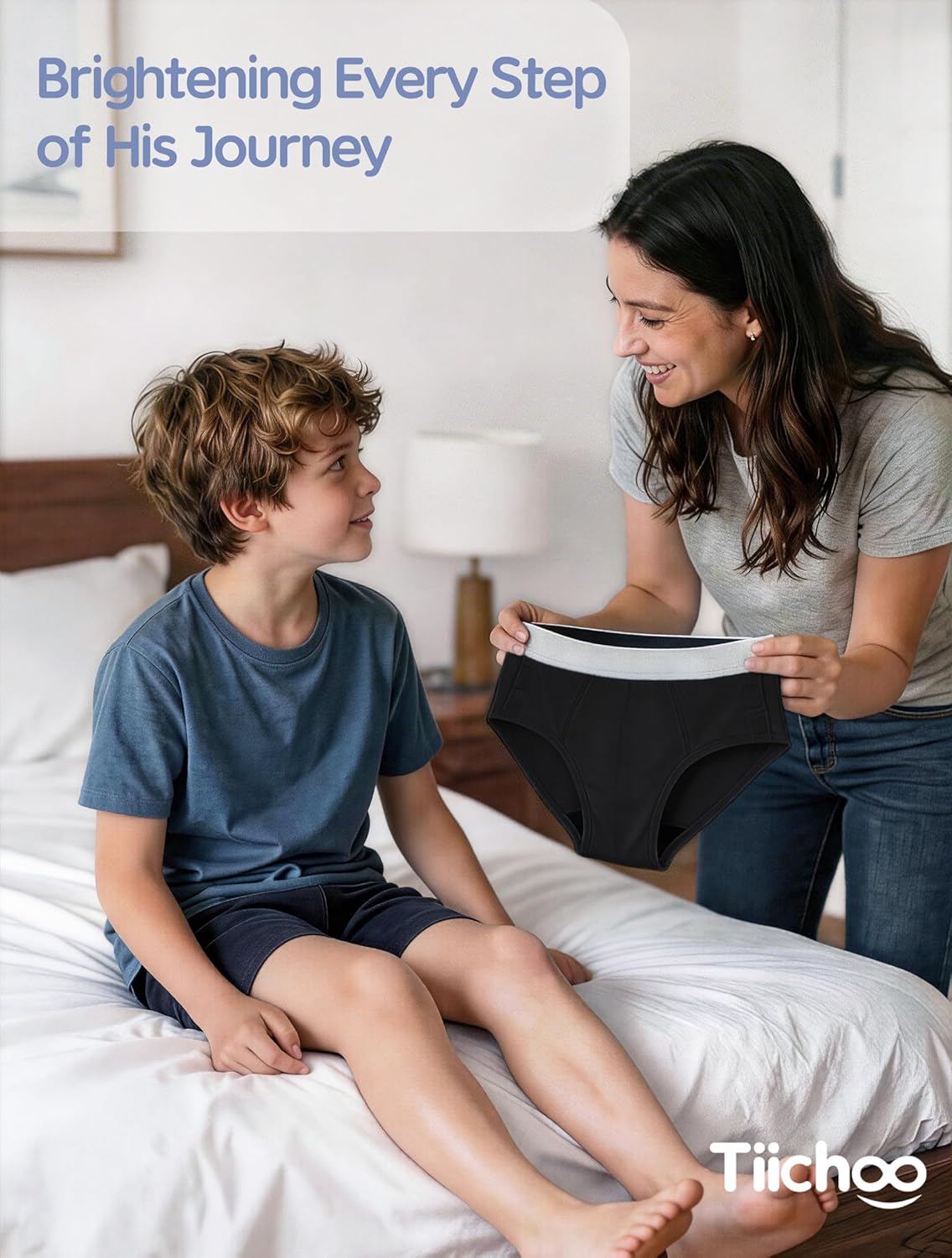 TIICHOO Boys Incontinence Underwear Adaptive Post Surgery Tear Away Underwear for Teens 5 Pack