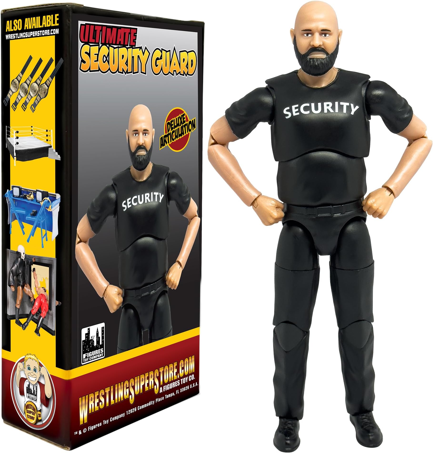 Ultimate Security Guard with Deluxe Articulation for WWE & AEW Wrestling Action Figures