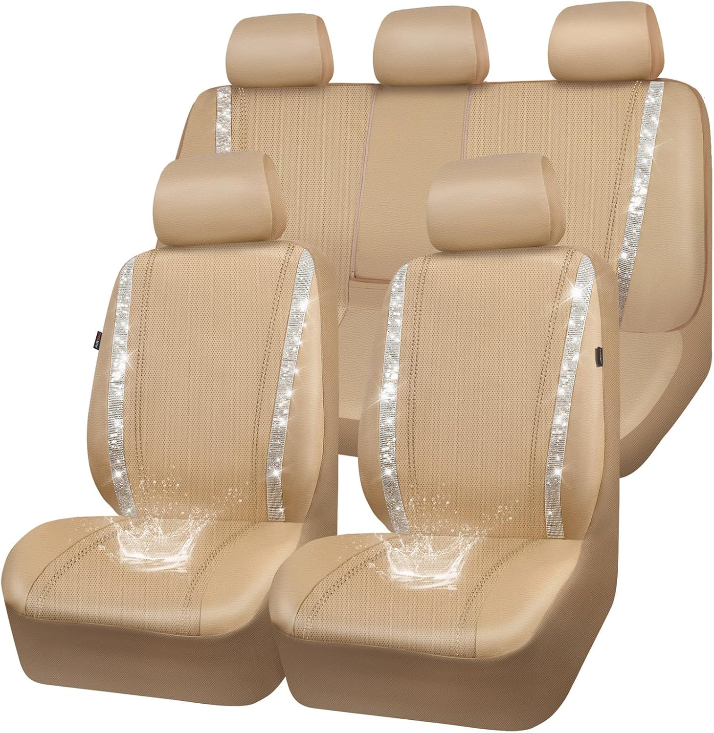 CAR PASS Rhinestone Waterproof Automotive Seat Covers