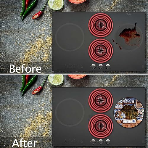 Miniatura 22 de Wildflowers - Juego de 4 fundas para quemadores de estufa de arte botánico, cubiertas superiores de estufa para quemadores de gas, estufa eléctrica