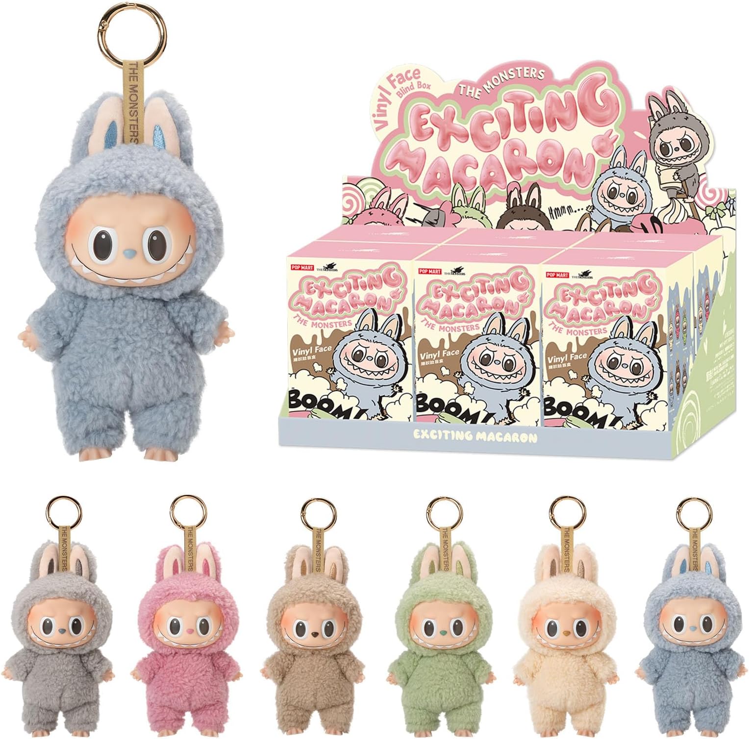 The Monsters - Tasty Macarons Vinyl Face Blind Box, 6PCs The Monsters Blind Box Figures, Random Design Action Figures Collectible Toys Home Decorations, Whole Set