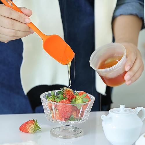 Miniatura 5 de MONGSEW - Juego de 6 espátulas de silicona resistentes al calor, de grado alimenticio, para hornear, cocinar y mezclar, sin BPA, aptas para