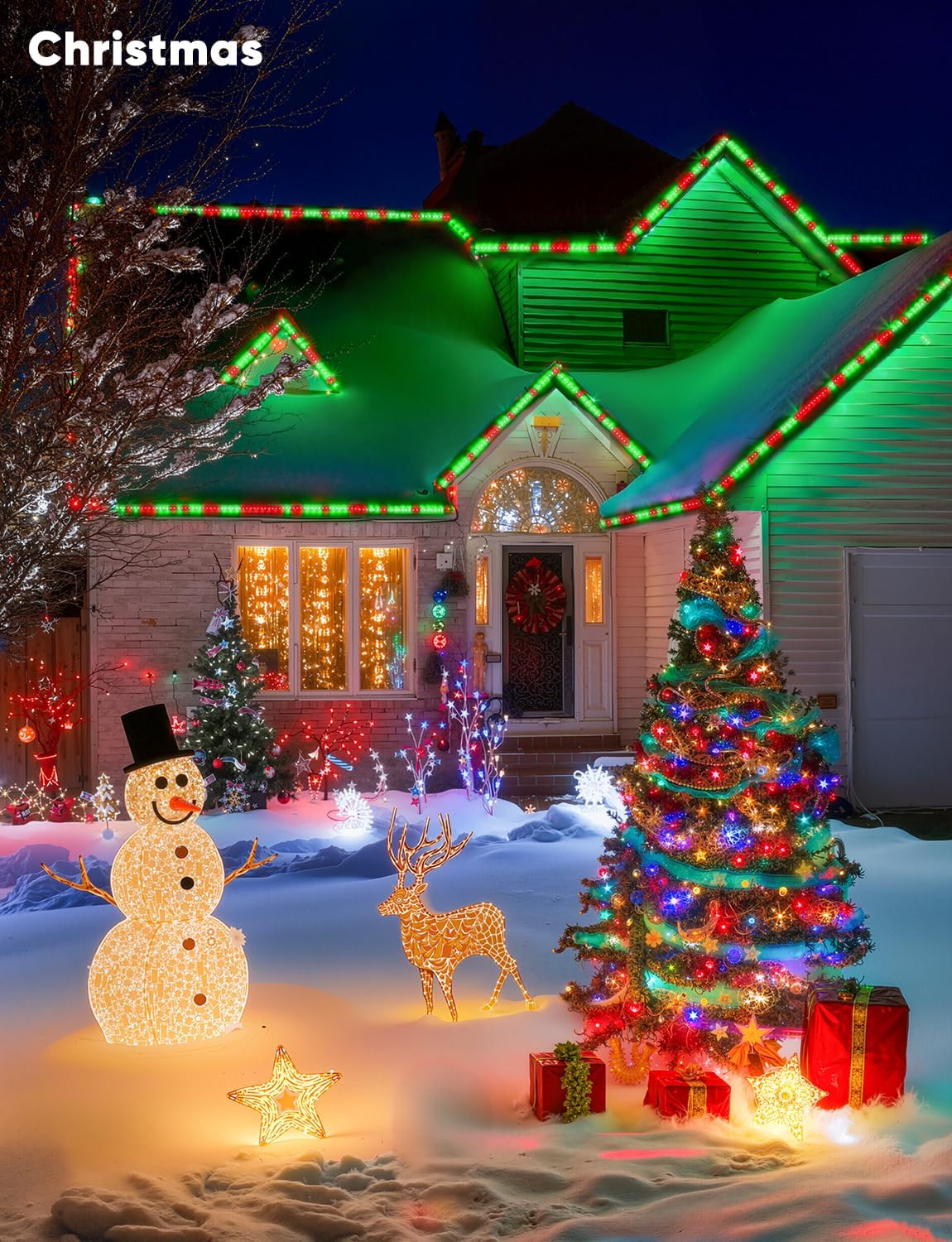 GZBtech RGB+IC+CCT LED Strip Lights 66FT/20M, Outdoor Color Chasing Festival Light with Warm&Cold White, Dimmable IP65 Waterproof LED Christmas/Halloween Lighting for Party, Patio, Garden, ETL Listed