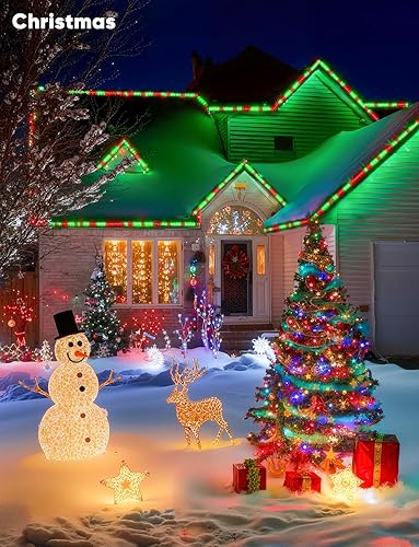 Miniatura 6 de GZBtech Tira de luces para exteriores de 16.4 pies, luces programables que cambian de color RGBWW para festivales con blanco cálido y frío, IP65