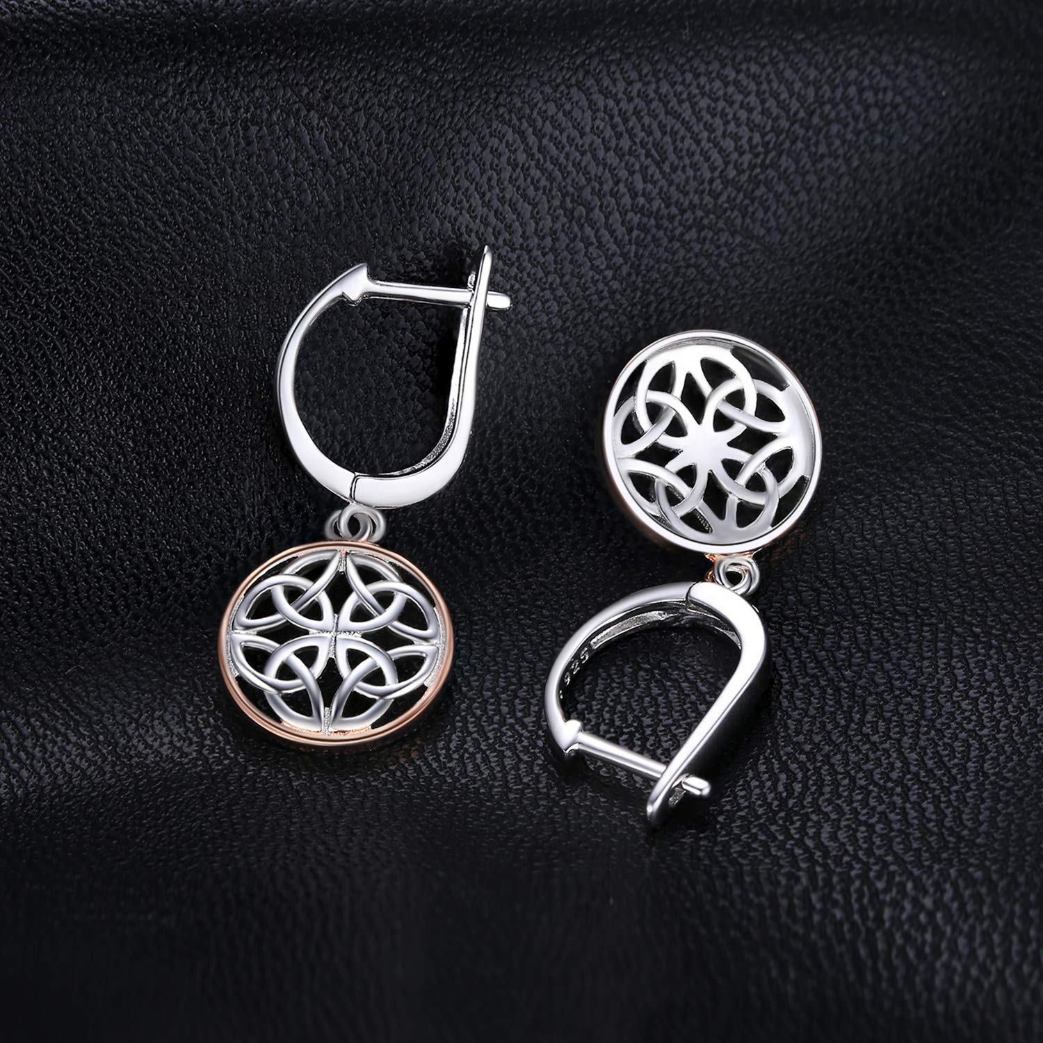 JewelryPalace Pendientes Aretes Nudos Celtas Huecos Plata de ley 925