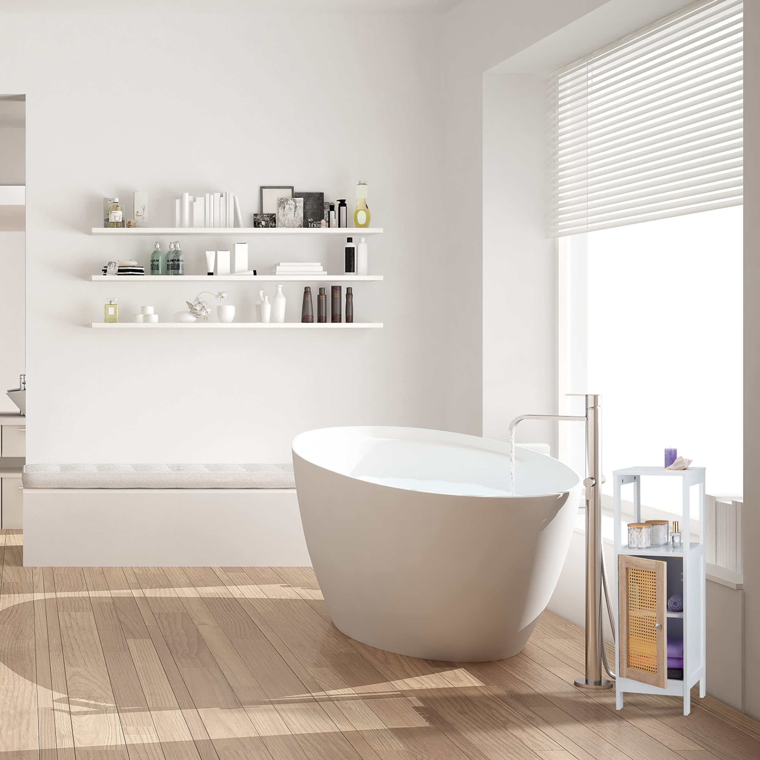 Makro MODULO30 staand badkamermeubel solid surface mat wit met solid surface wastafel mat wit B150xH85xD40cm