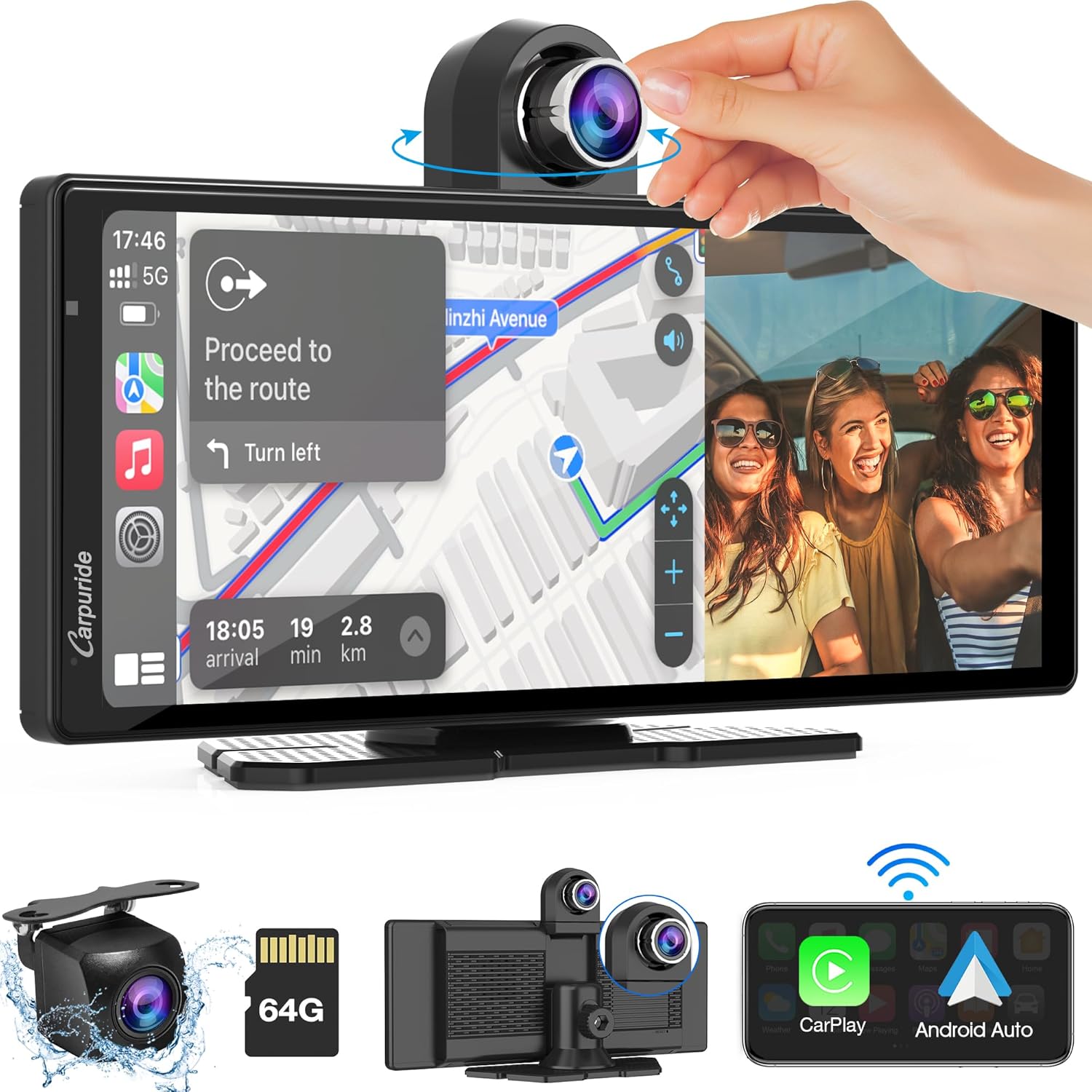 1 DIN Autoradio Mit Wireless CarPlay - 7 Zoll Motorisiert Flip-Out Display