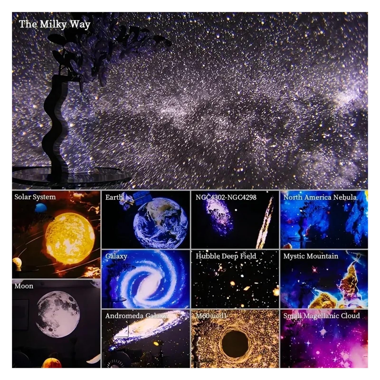 13 W 1 Projektor Gwiazd Nocna Lampka Galaktyki Gwiaździstego Nieba 360° Obrót Planetarium Lampa Dla Dzieci Sypialnia Deco ﻿ Przezroczysty Obrazowanie