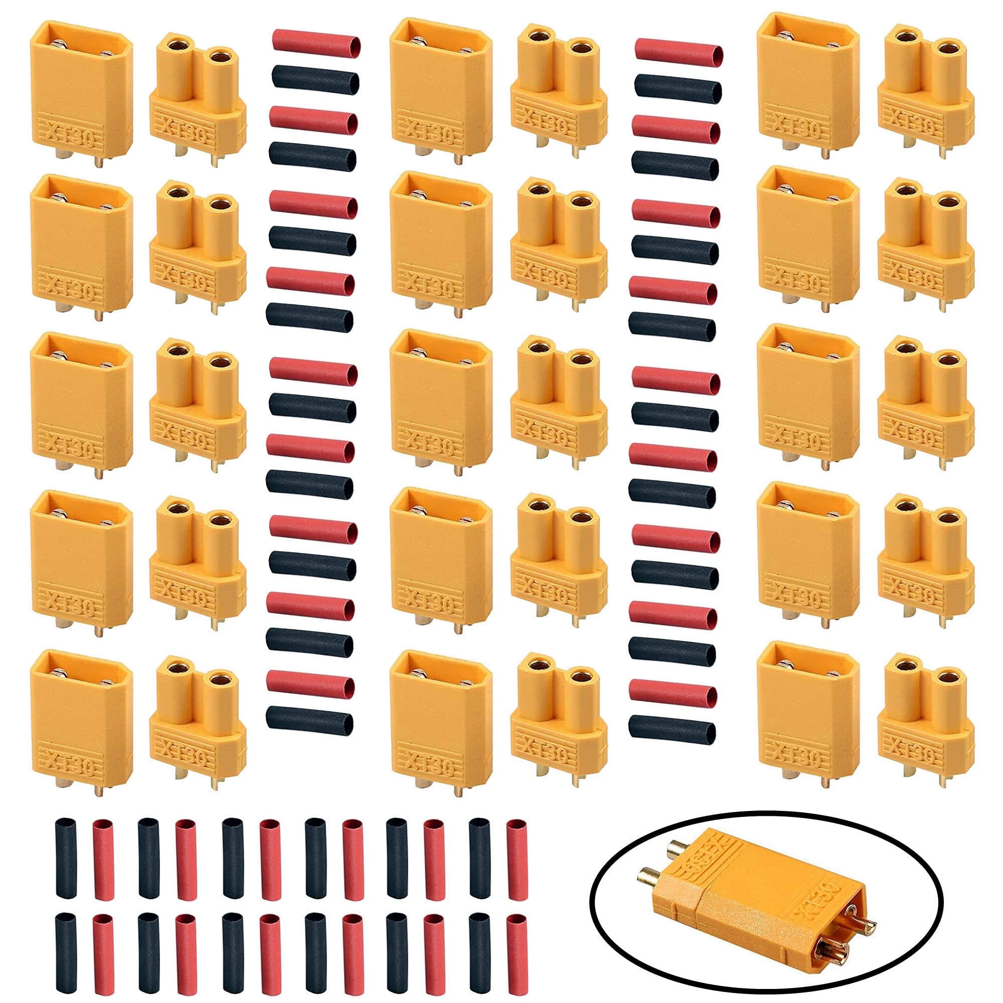 HUAZIZ 15 par XT30 Connector XT30 męski żeński wtyk wysokiego prądu do akumulatora RC Lipo