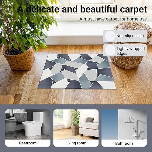 Miniatura 5 de Alfombra de 15.7 x 23.6 pulgadas para puerta interior antideslizante, alfombra fácil de limpiar, perfecta para zonas de entrada y puerta de cocina