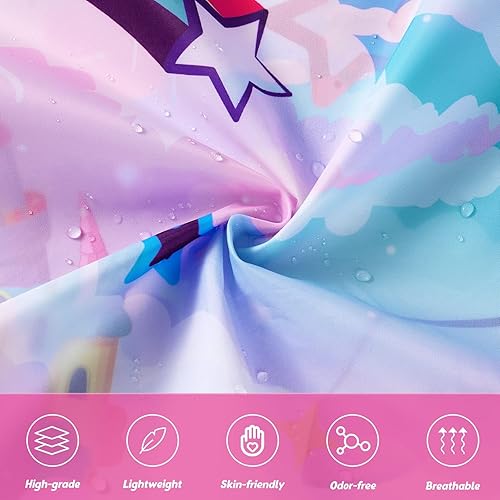 Vista 66 de WAWSAM Poncho de lluvia ligero para niños, impermeable, reutilizable Azul (Space Blue)