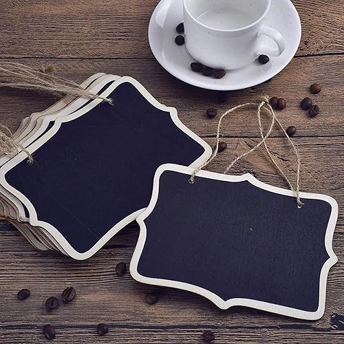 Miniatura 6 de 12 etiquetas rectangulares para pizarrón de mensajes, mini pizarras para colgar pizarras rectangulares, letreros colgantes para bodas, manualidades,