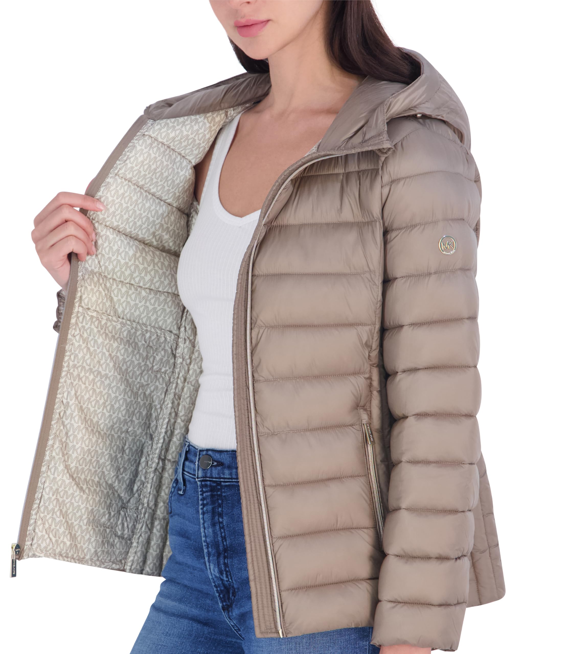 Michael Kors Packable Puffer Jacket, Lightweight Down Alternative Cappotto alternativo in piuma Donna