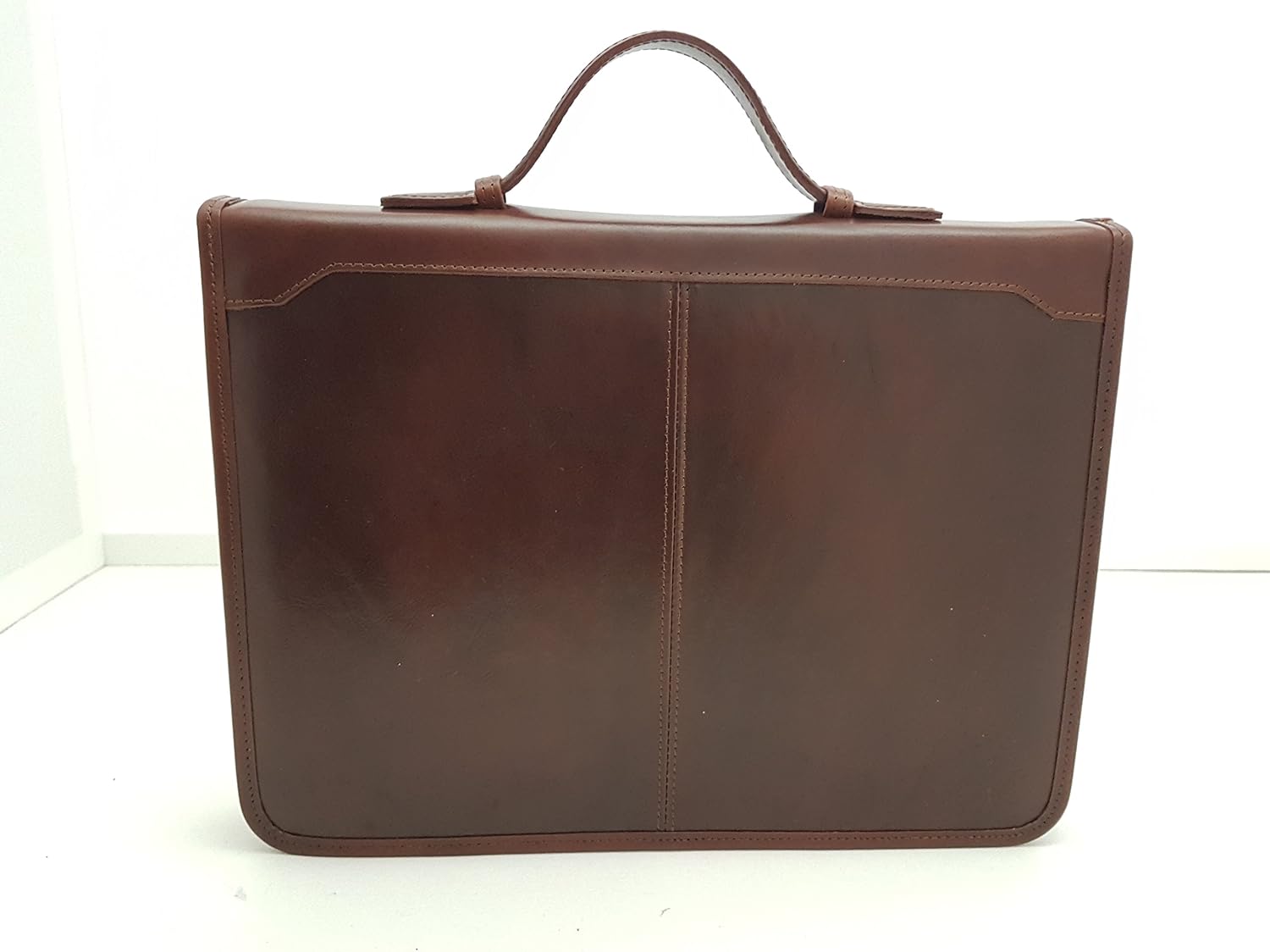 Noda Executive Leather Padfolio Professional Business Portfolio w/Zippered Closure | Resume, Document, Notepad, Tablet, Writing Pad Organizer | Men, Women (Brown)
