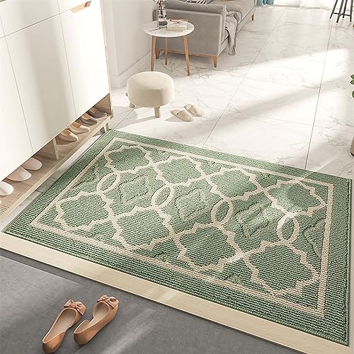 Miniatura 3 de Tapete para puerta de interior, 20 x 32 pulgadas, antideslizante, absorbente, lavable a máquina, resistente a la suciedad, tapete de bajo perfil