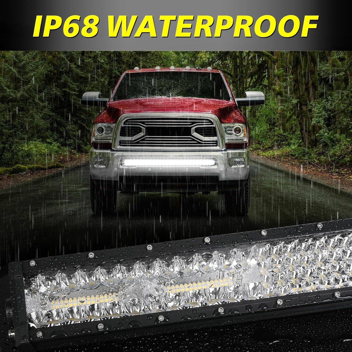 40 Inch LED Light Bar Quad Row 310W Spot Flood Combo Off Road Driving Light LED Work Light Bar Roof Hood Light for Trucks Pickup UTV SUV Boat