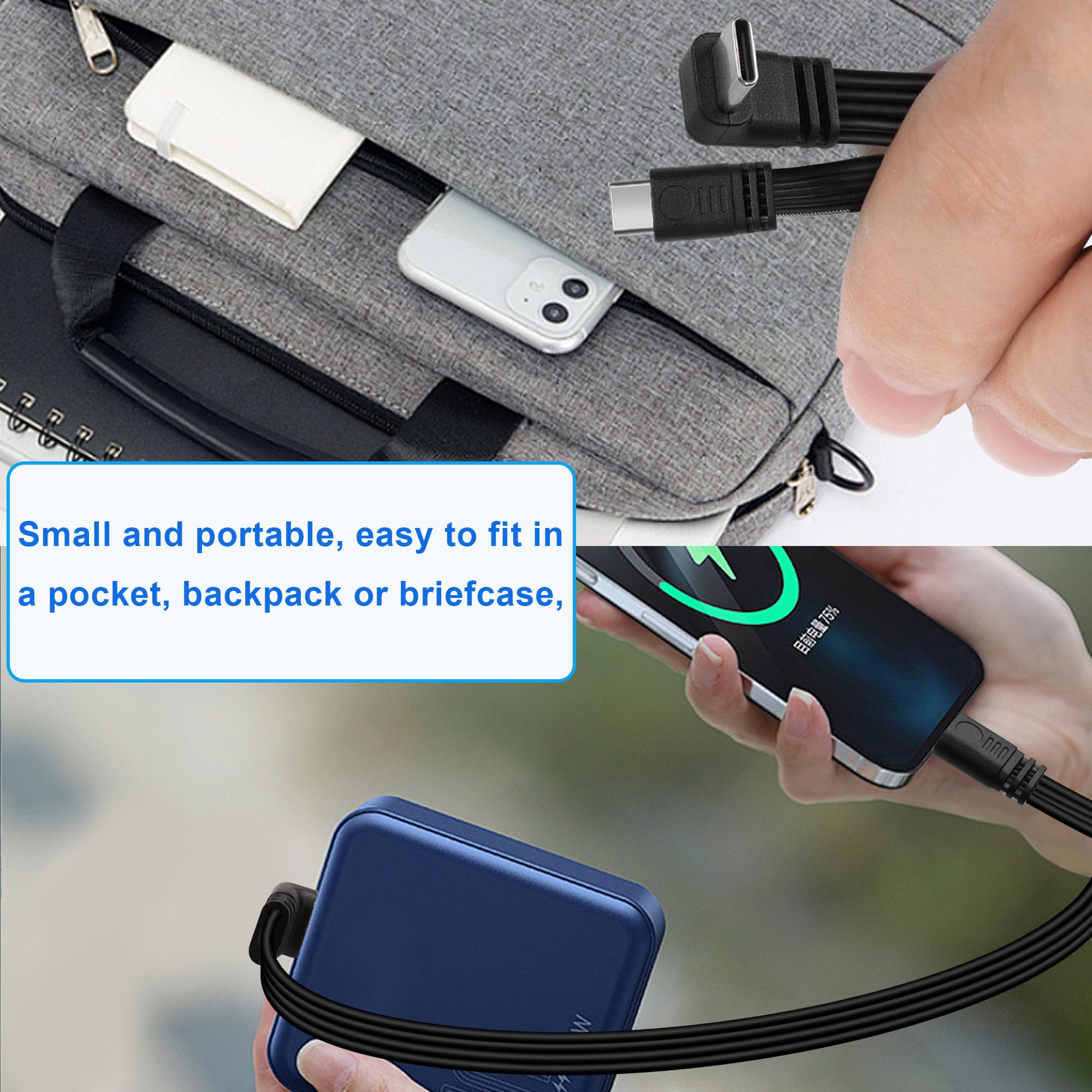 USB-C-Kabel 90 Grad Rechtwinklig Flaches Datenübertragungskabel