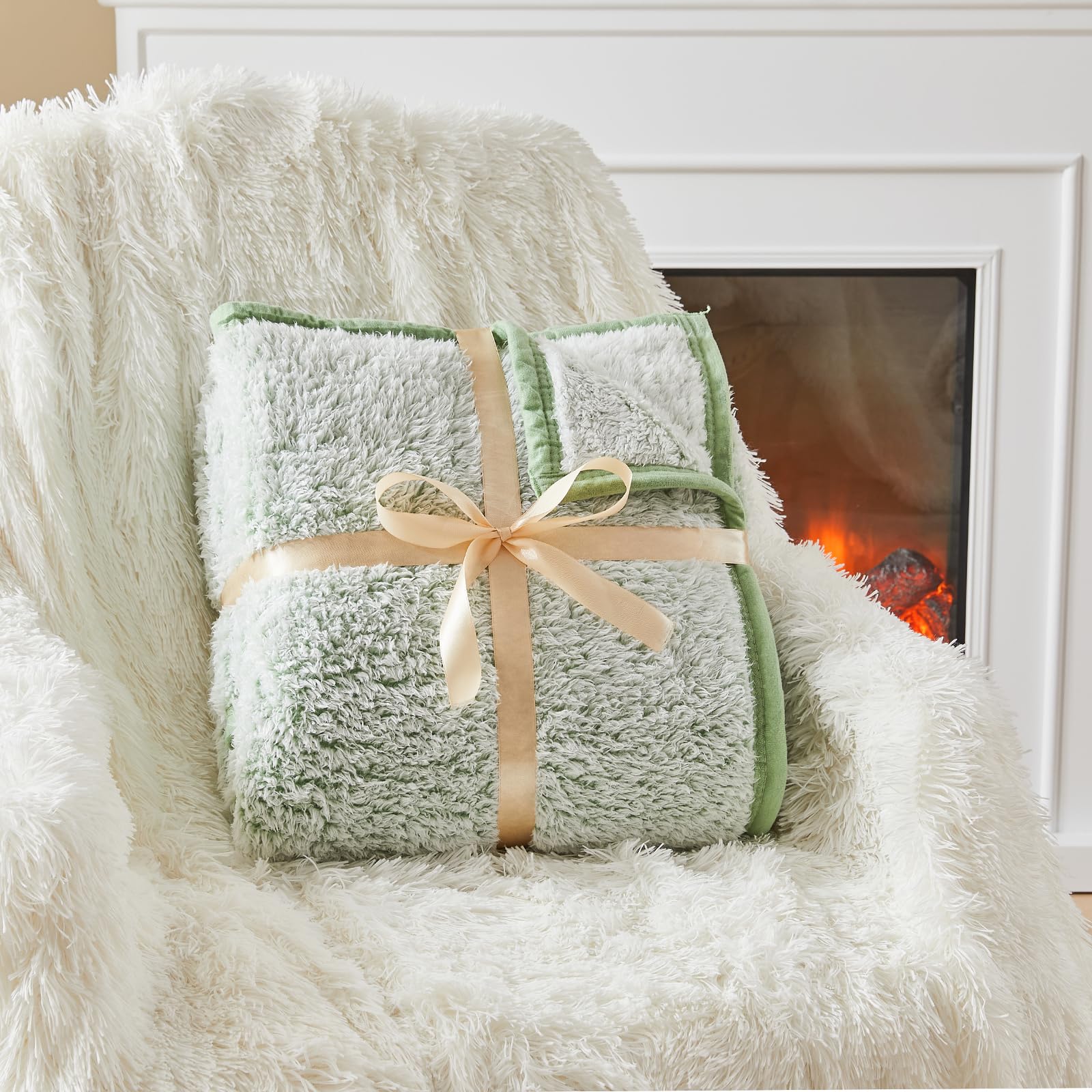 Coperta Pile Sherpa Lusso Grigio Quadretti 127x152 Cm – Morbida E Reversibile, Flanella Sul Retro, Per Divano E Letto - 3