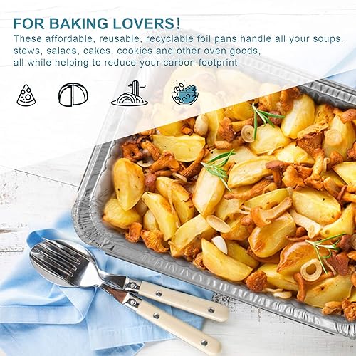 Miniatura 6 de XIAFEI Sartenes de aluminio de 2 libras con tapas transparentes (paquete de 30), recipientes para llevar, papel de aluminio reciclable resistente