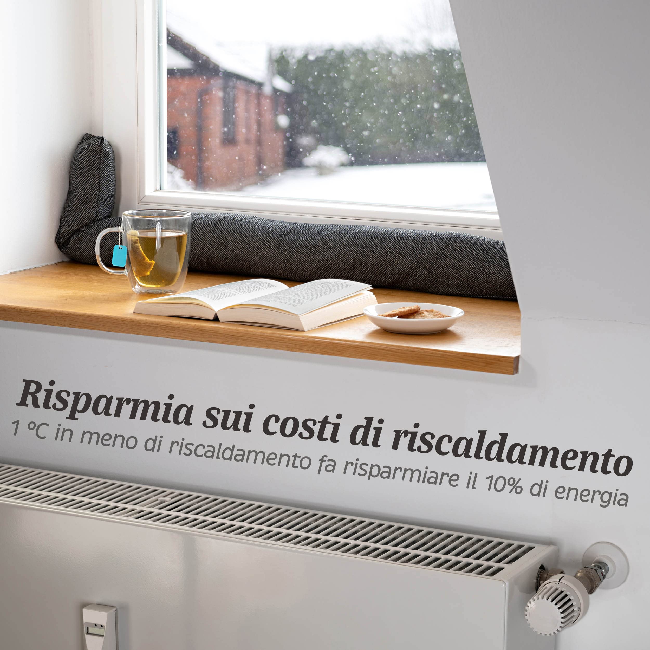 Praknu Paraspifferi Isolante per Porte e Finestre fino a 120 cm - Lavabile - Risparmio Energetico - Extra Lungo e Pesante - Grigio