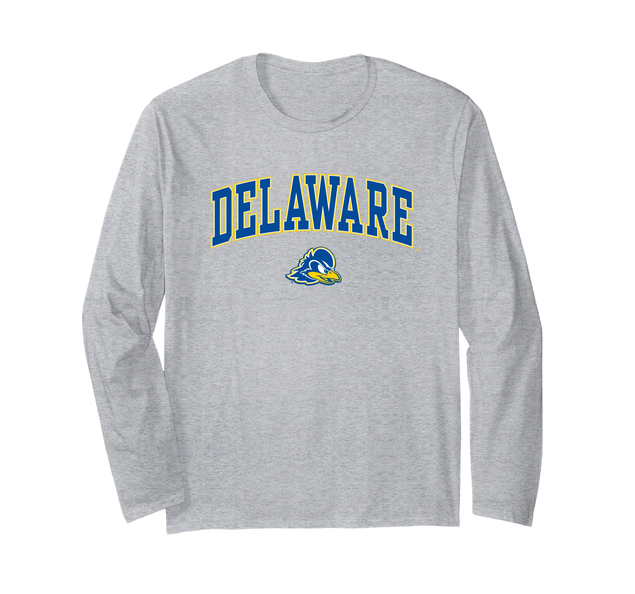 Delaware Fightin' Blue Hens Arch Over Heather Gray Long Sleeve T-Shirt