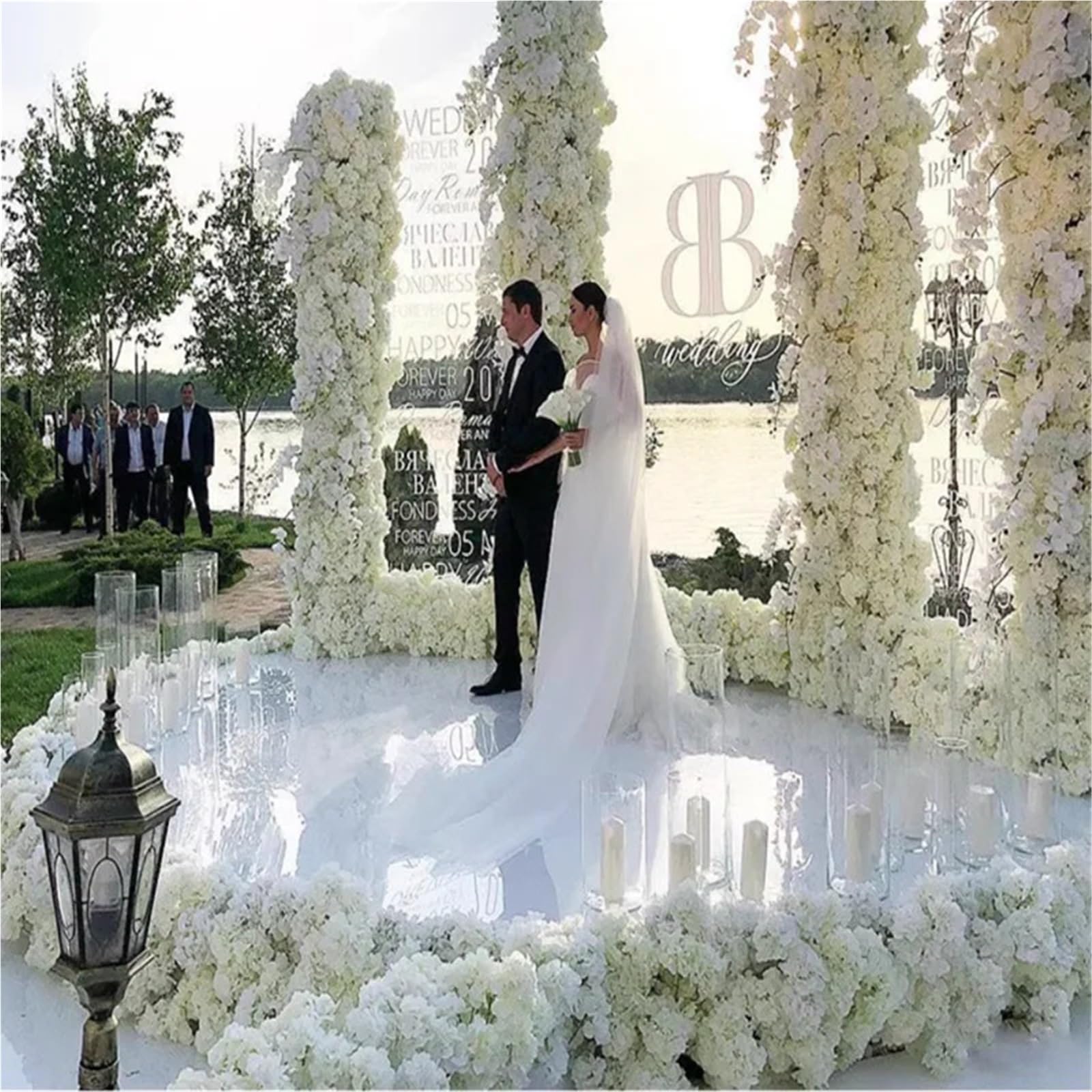Hochzeitsteppich Spiegel Teppich Kunststoff Gang Läufer Hochzeit Party Tanzfläche Zubehör(Black,100M,1M)