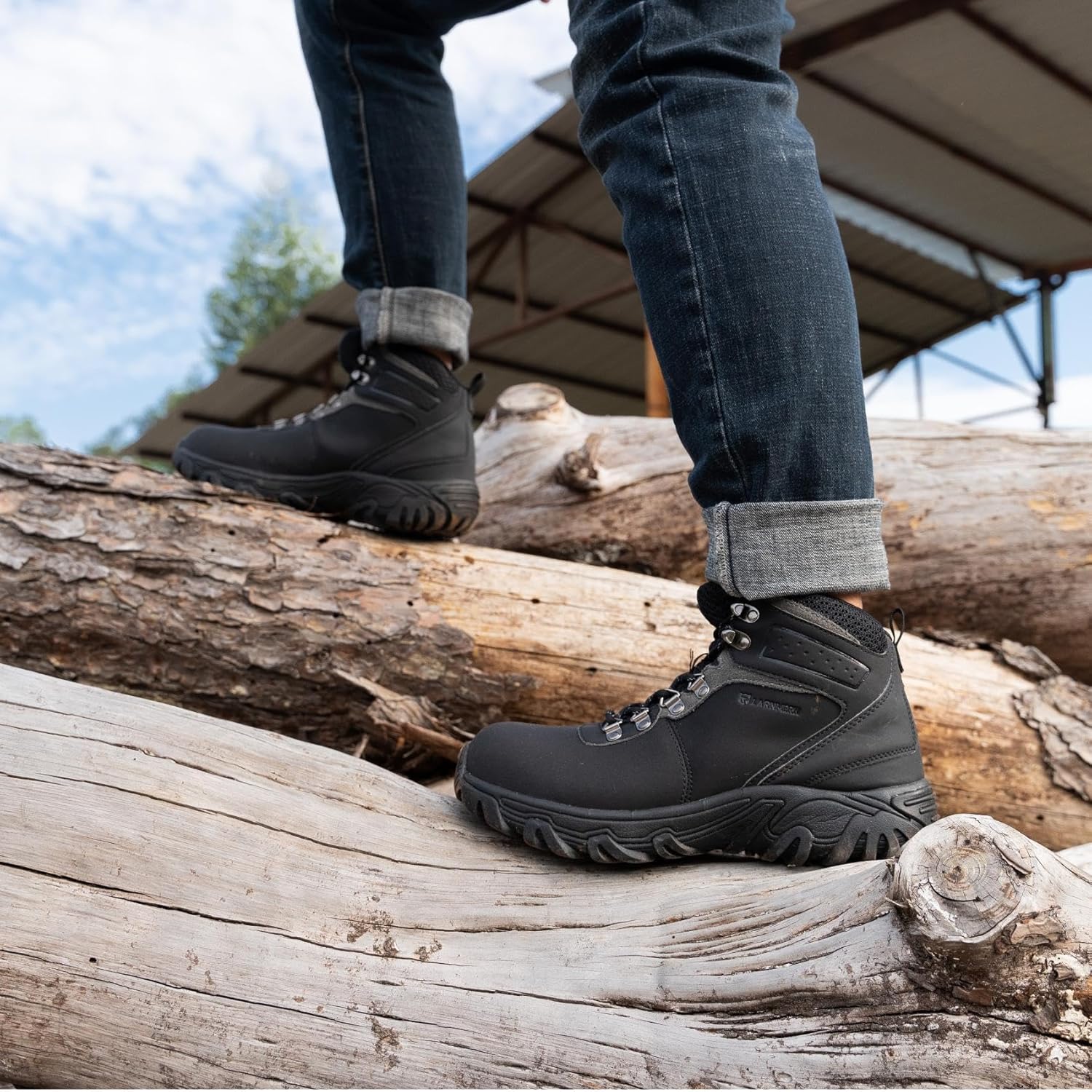 LARNMERN Steel Toe Work Boots Men,Non Slip Safety Shoes,Comfortable Industrial and Constructio Hiking Sneakers - Image 2