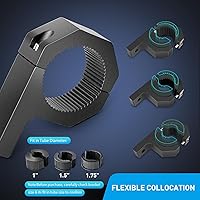 Vista 3 de Nilight 90020B Juego de 2 soportes de montaje para luz LED todoterreno, abrazadera de tubo de barra horizontal, soporte de techo, jaula, 2 años