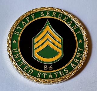 Generic Army Staff Sergeant E-6 Rank #C1476B Military Honor Challenge Coin Award