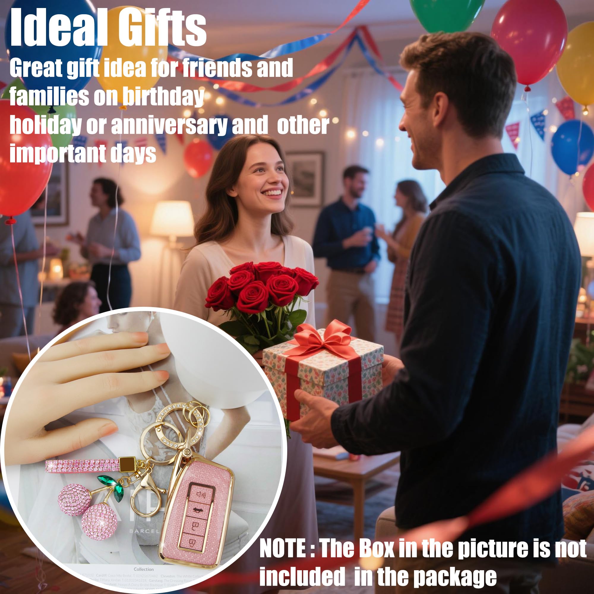 Sparkly Key Fob Cover With Cherry Keychain Bling Tpu Smart - View #10