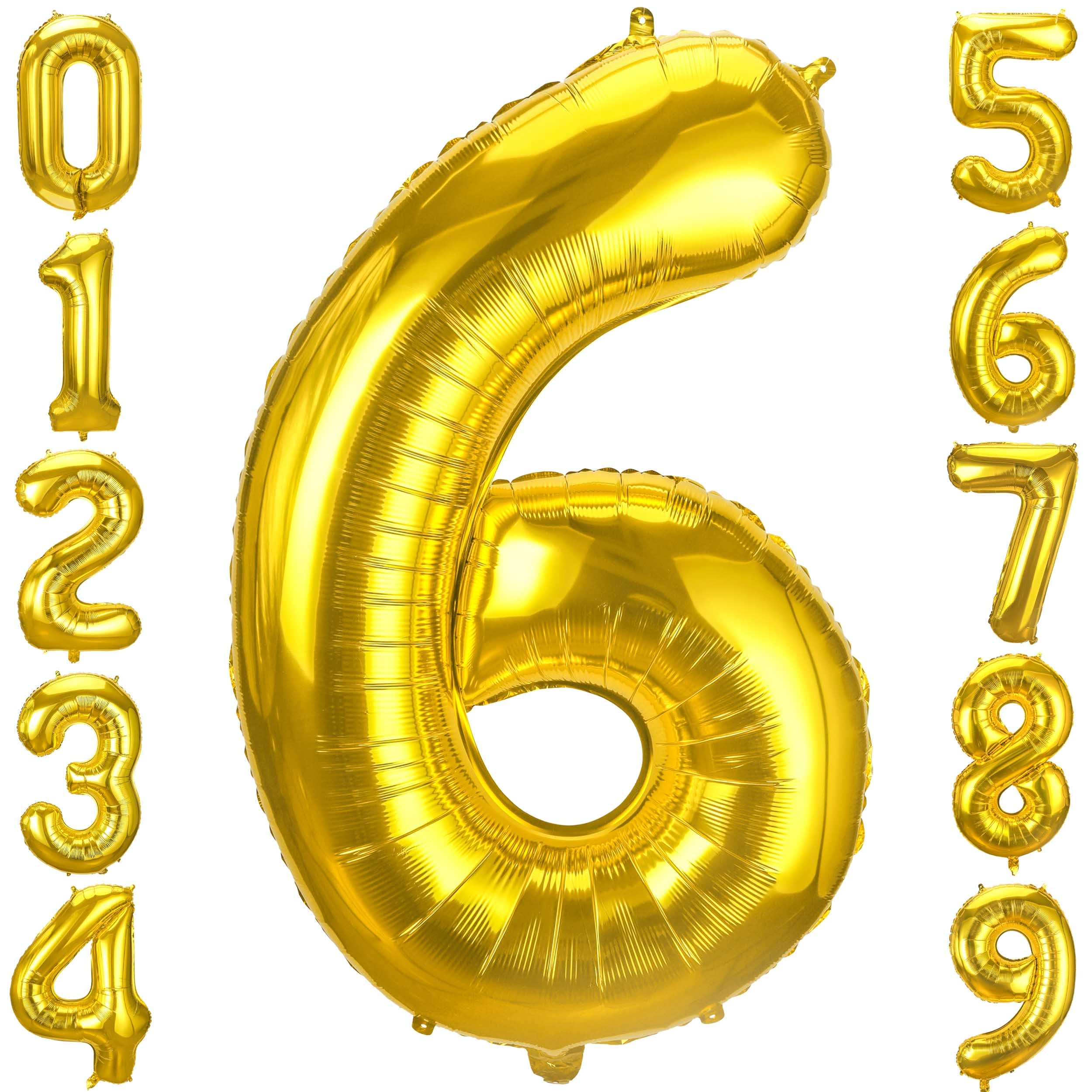 Photo 1 of JOYYPOP 40 Inch Gold Number Balloons Foil Large Helium Number 6 Balloon for Birthday Anniversary Graduation Baby Shower Party Decorations